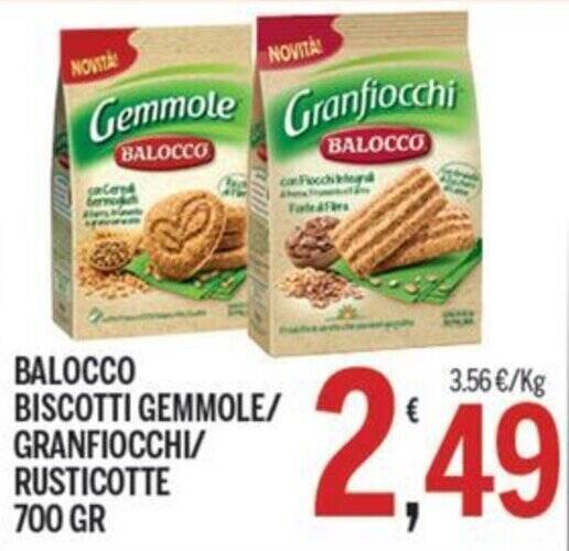 BALOCCO BISCOTTI GEMMOLE GRANFIOCCHI RUSTICOTTE 700 GR Offerta Di