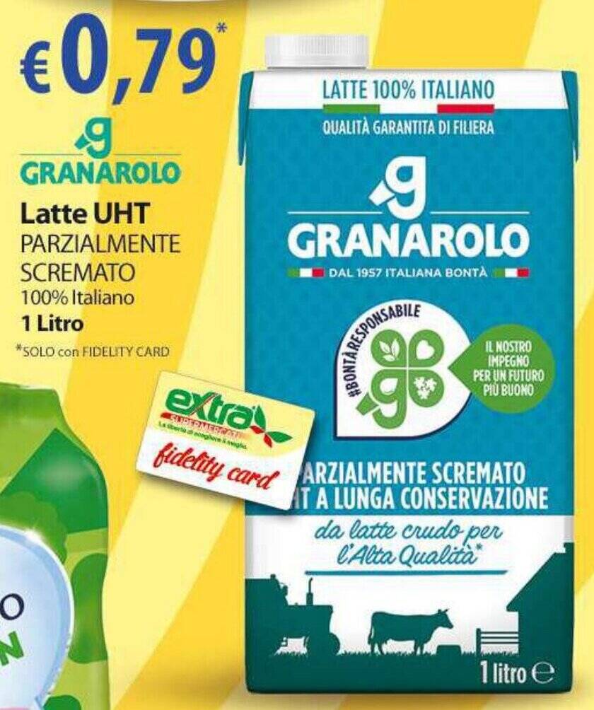 GRANAROLO Latte UHT PARZIALMENTE SCREMATO 100 Italiano 1 Litro Offerta