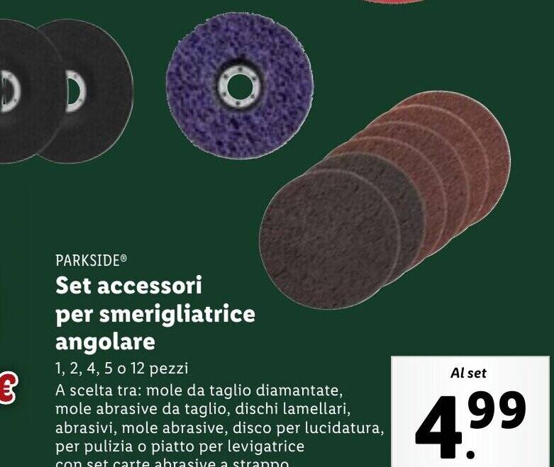 PARKSIDE Set Accessori Per Smerigliatrice Angolare Offerta Di Lidl