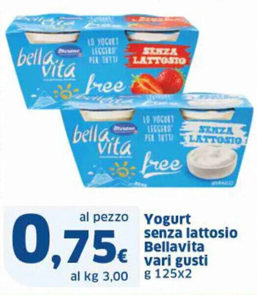 Yogurt Senza Lattosio Bellavita Vari Gusti G 125x2 Offerta Di Ok Sigma