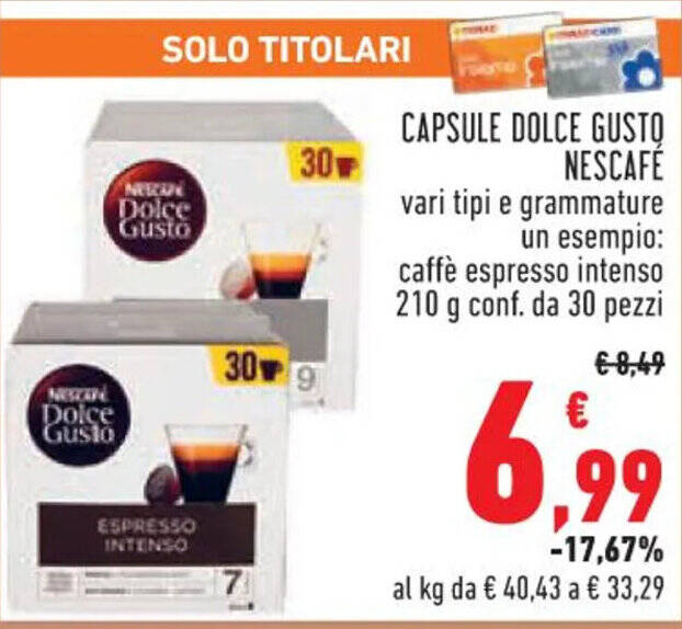 Offerta Capsule Dolce Gusto Nescaf Vari Tipi E Grammature Un Esempio