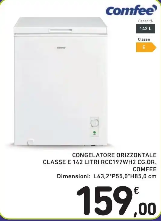 Congelatore Orizzontale Classe E Litri Rcc Wh Cg Or Comfee