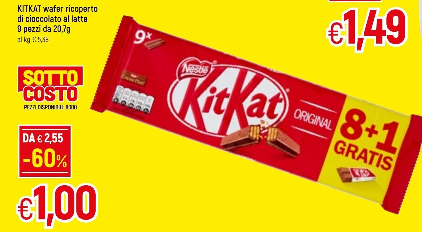 Kitkat Wafer Ricoperto Di Cioccolato Al Latte Pezzi Da G Offerta