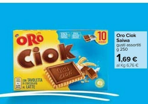 Oro Ciok Con Tavoletta Di Cioccolato Al Latte 250 G Ml Offerta Di