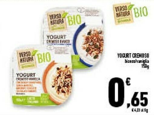 Offerta Conad Yogurt Cremoso Intero Pera Biologico Verso Natura G