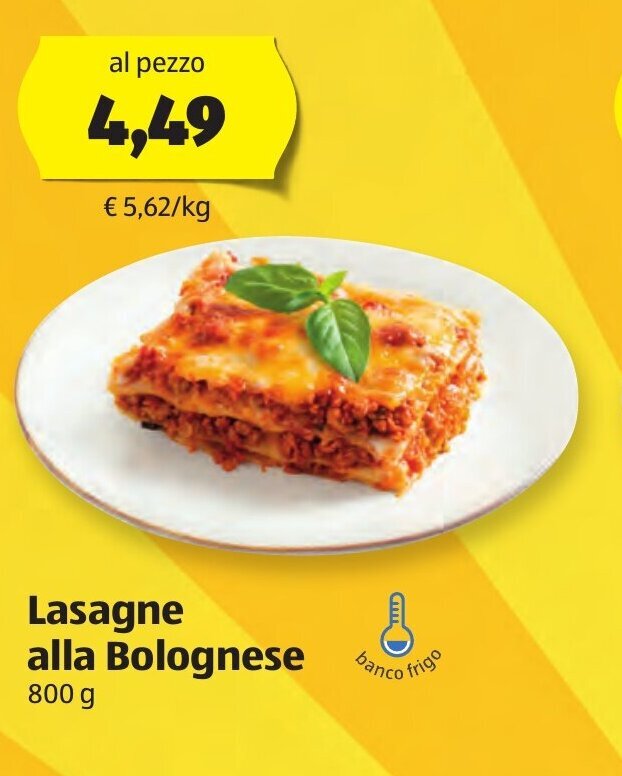 Lasagne Alla Bolognese G Offerta Di Aldi