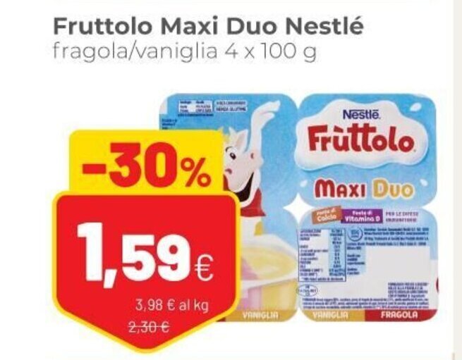 Nestlé Fruttolo Maxi Duo 4 x 100g offerta di Coop