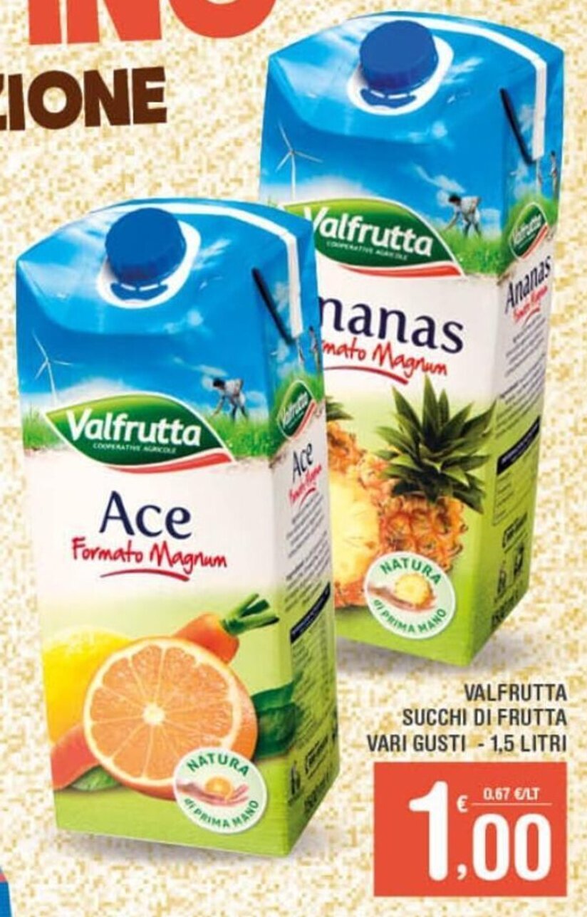 Valfrutta Succhi Di Frutta Vari Gusti 1 5 Litri Offerta Di Super Carni