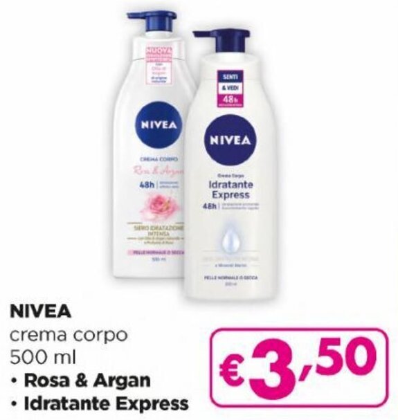 Offerta Nivea Rosa Argan Crema Corpo 500 Ml Nel Volantino Di Acqua