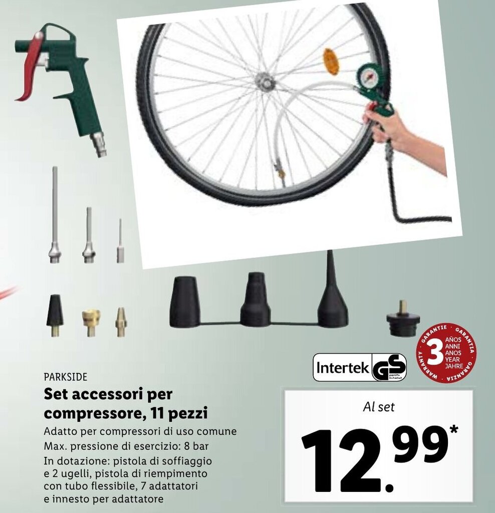 Parkside Set Accessori Per Compressore 11 Pezzi Offerta Di Lidl