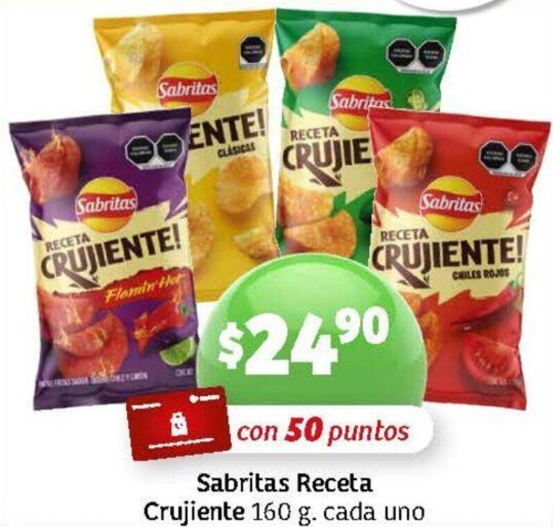 Sabritas Receta Crujiente 160g Oferta En Soriana Mercado