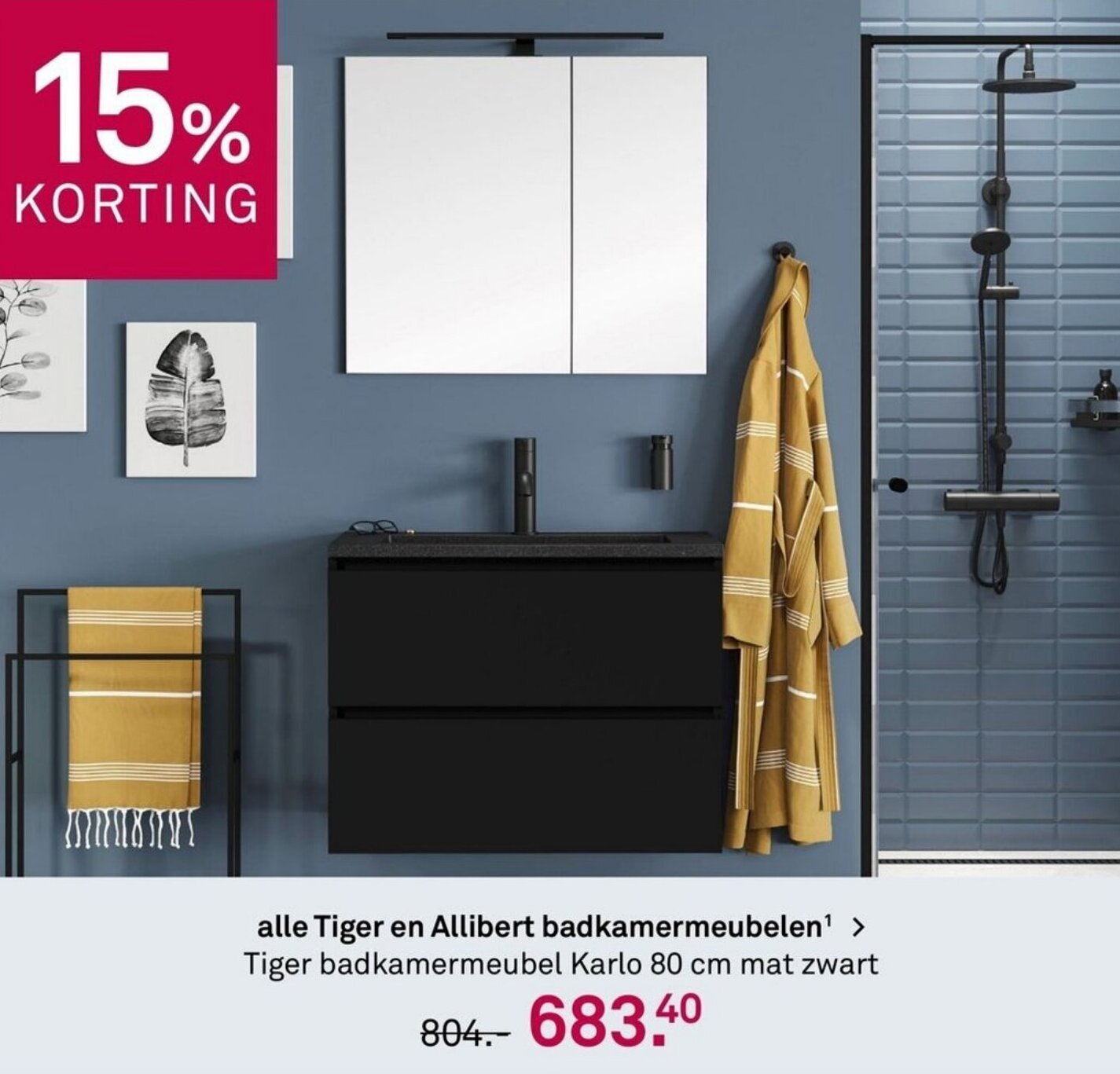 Tiger En Allibert Badkamermeubelen Tiger Badkamermeubel Karlo 80 Cm Mat