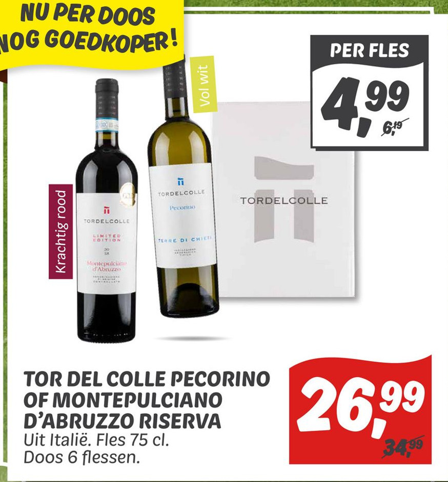 TOR DEL COLLE PECORINO OF MONTEPULCIANO D ABRUZZO RISERVA Aanbieding