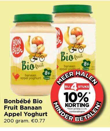 Bonb B Bio Fruit Banaan Appel Yoghurt Aanbieding Bij Vomar Voordeelmarkt