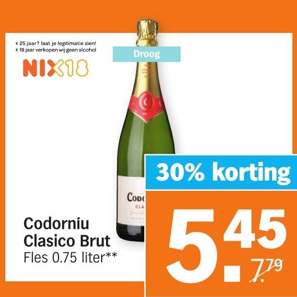 Codorniu Clasico Brut 750ml Aanbieding Bij Albert Heijn