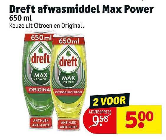 Dreft Afwasmiddel Max Power Aanbieding Bij Kruidvat