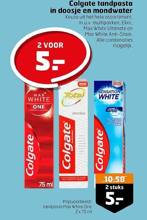 Colgate Tandpasta In Doosje En Mondwater Aanbieding Bij Trekpleister