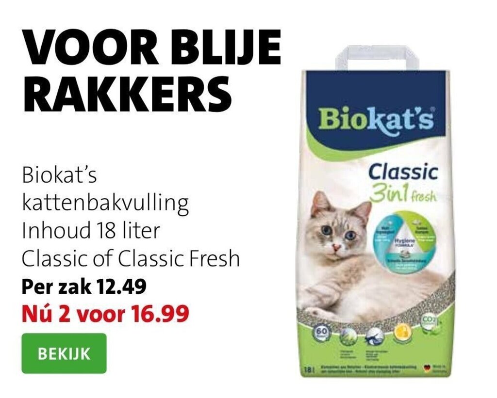 Biokat S Kattenbakvulling Inhoud Liter Classic Of Classic Fresh