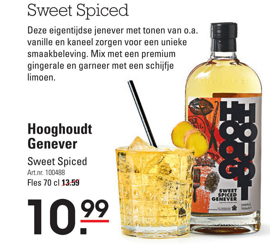 Hooghoudt Genever Sweet Spiced 70 Cl Aanbieding Bij De Kweker