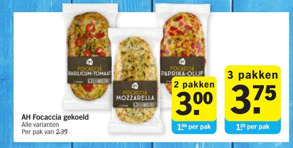 Focaccia Gekoeld Alle Varianten Pakken Aanbieding Bij Albert Heijn