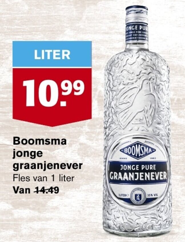 Boomsma Jonge Graanjenever Liter Aanbieding Bij Hoogvliet