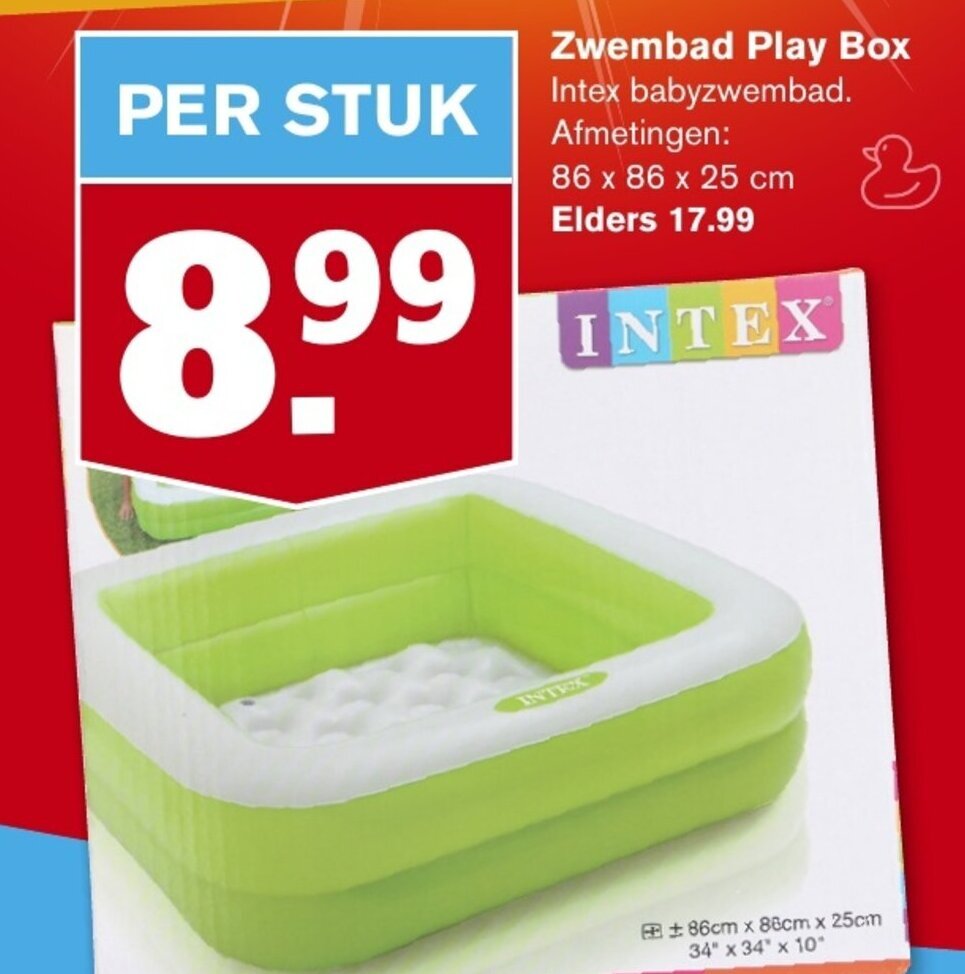 Zwembad Play Box 86x86x25 Cm Aanbieding Bij Hoogvliet