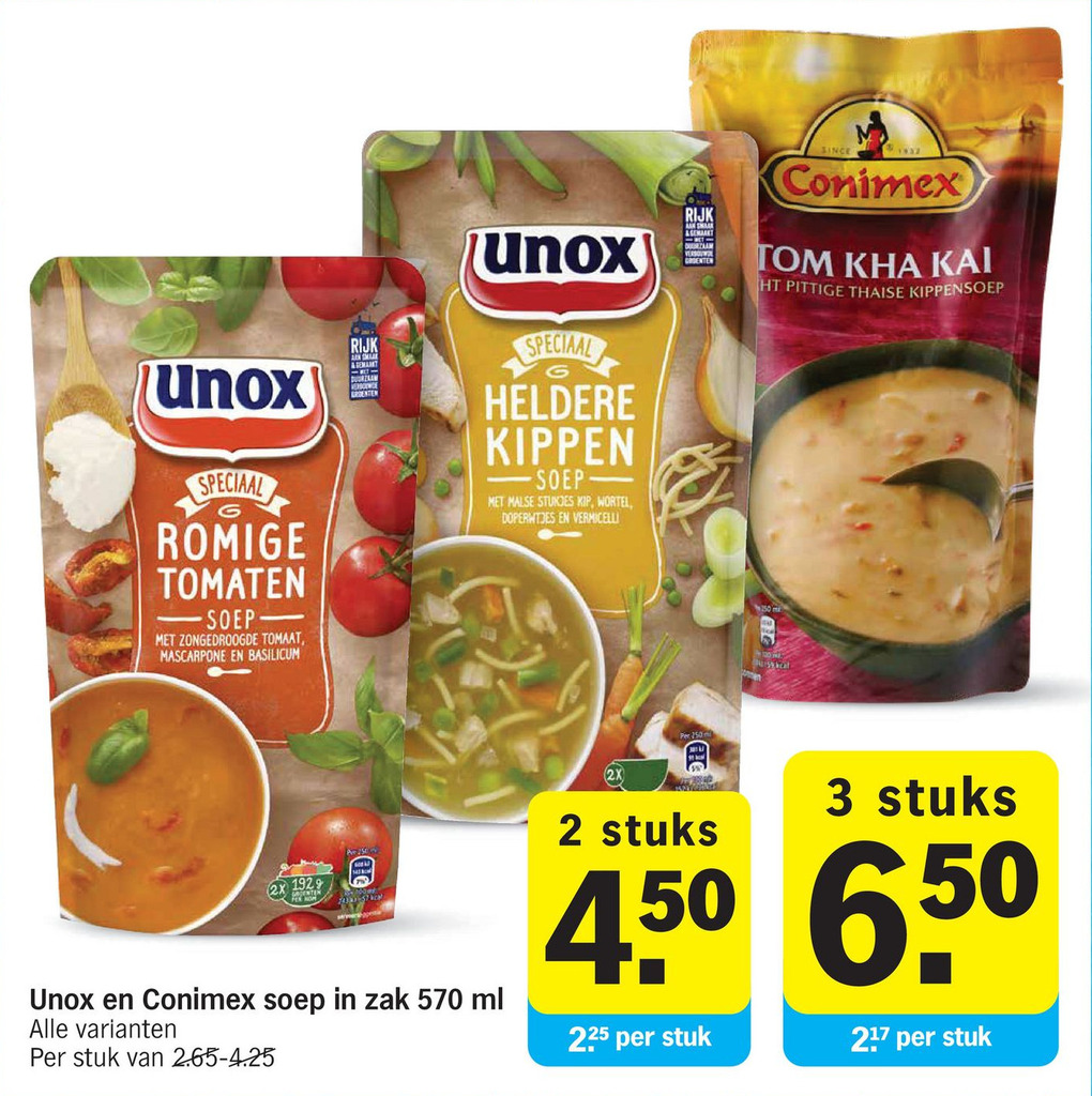 Unox En Conimex Soep In Zak Ml Aanbieding Bij Albert Heijn