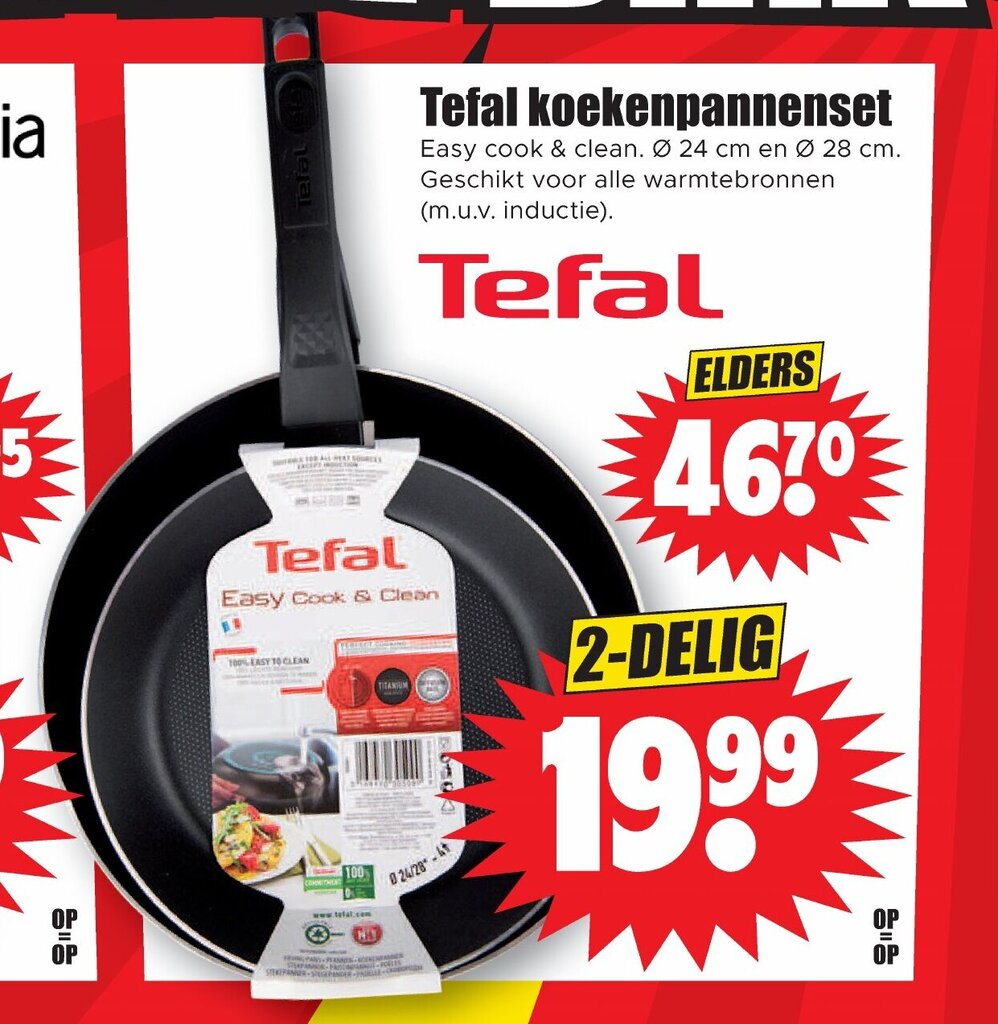 Tefal Koekenpannenset 2 Delig Aanbieding Bij Dirk