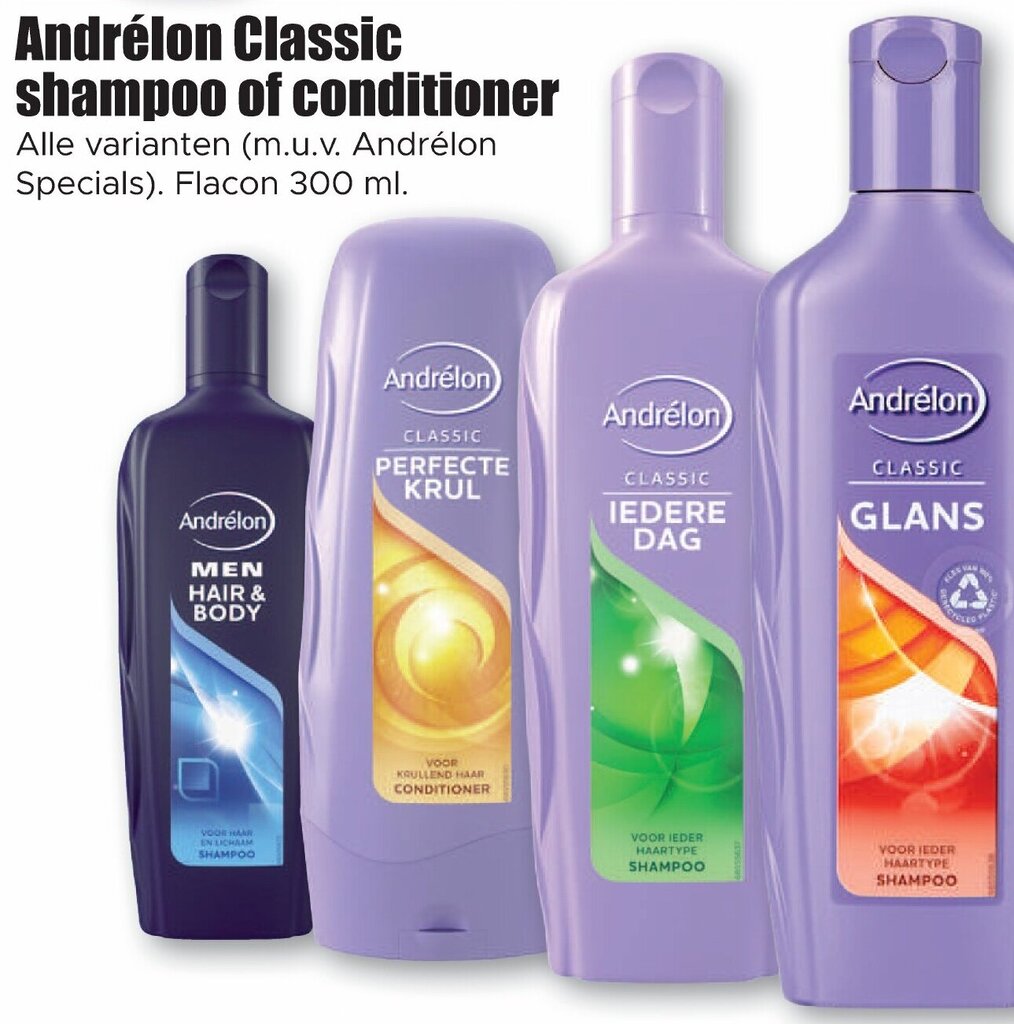 Andrelon Classic Shampoo Of Conditioner 300 Ml Aanbieding Bij Dirk