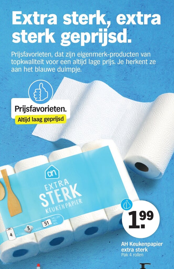 Keukenpapier Extra Sterk 4 Rollen Aanbieding Bij Albert Heijn