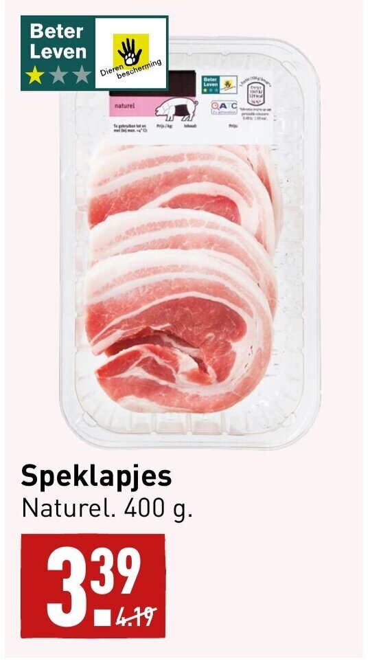 Speklapjes Naturel G Aanbieding Bij Aldi