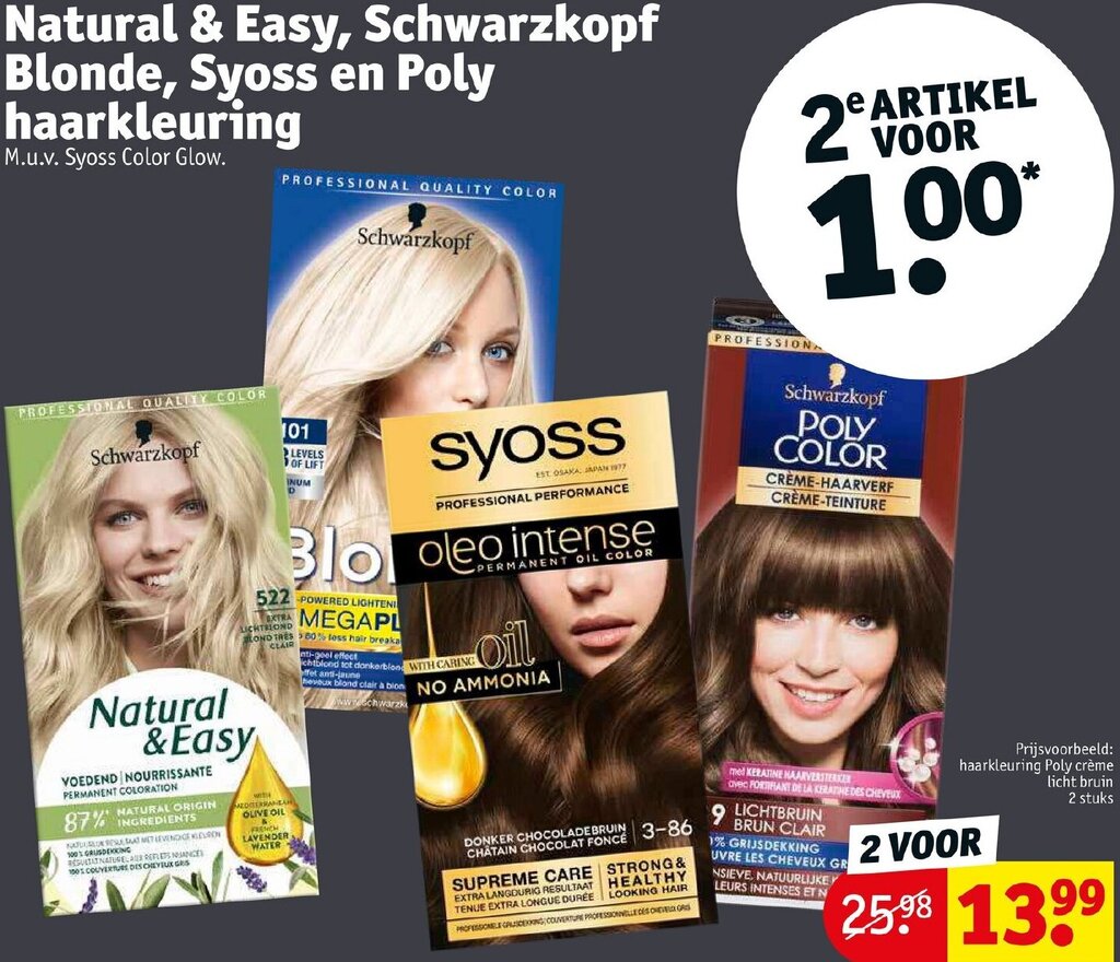 Natural Easy Schwarzkopf Blonde Syoss En Poly Haarkleuring 2 Stuks