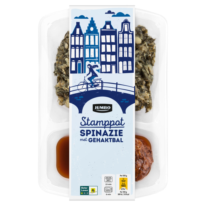 Jumbo Stamppot Spinazie Met Gehaktbal G Aanbieding Bij Jumbo