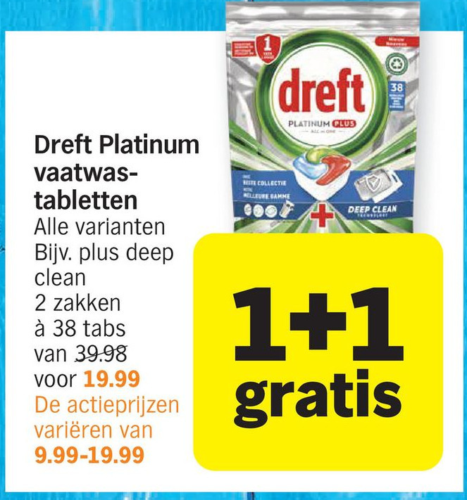 Dreft Platinum Vaatwas Tabletten Aanbieding Bij Albert Heijn