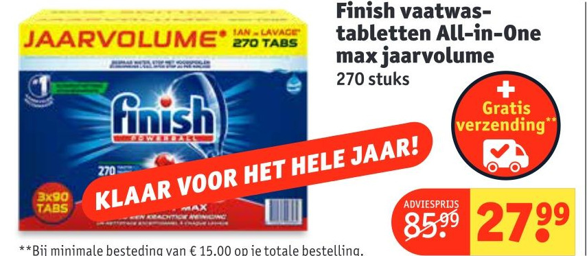 Finish Vaatwas Tabletten All In One Max Aanbieding Bij Kruidvat