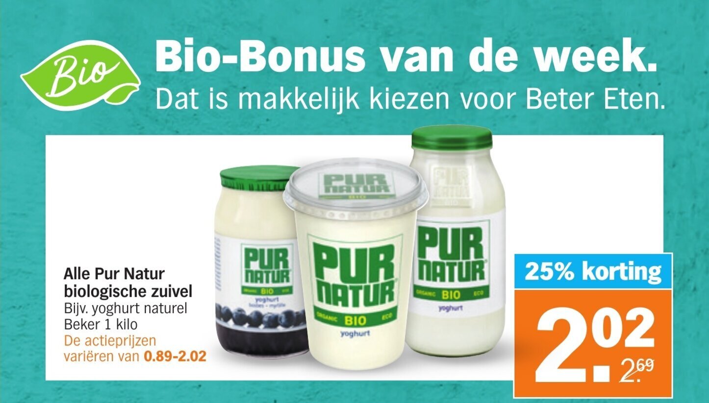 Alle Pur Natur Biologische Zuivel Kilo Aanbieding Bij Albert Heijn