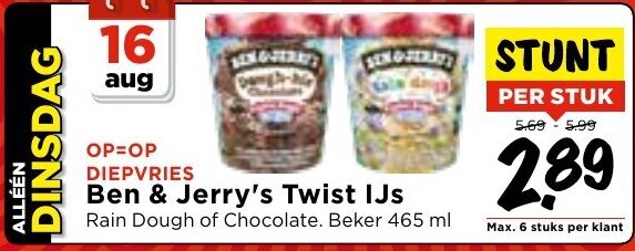 Ben Jerry S Twist IJs 465ml Per Stuk Aanbieding Bij Vomar