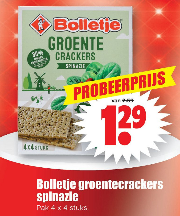 Bolletje Groentecrackers Spinazie Aanbieding Bij Dirk