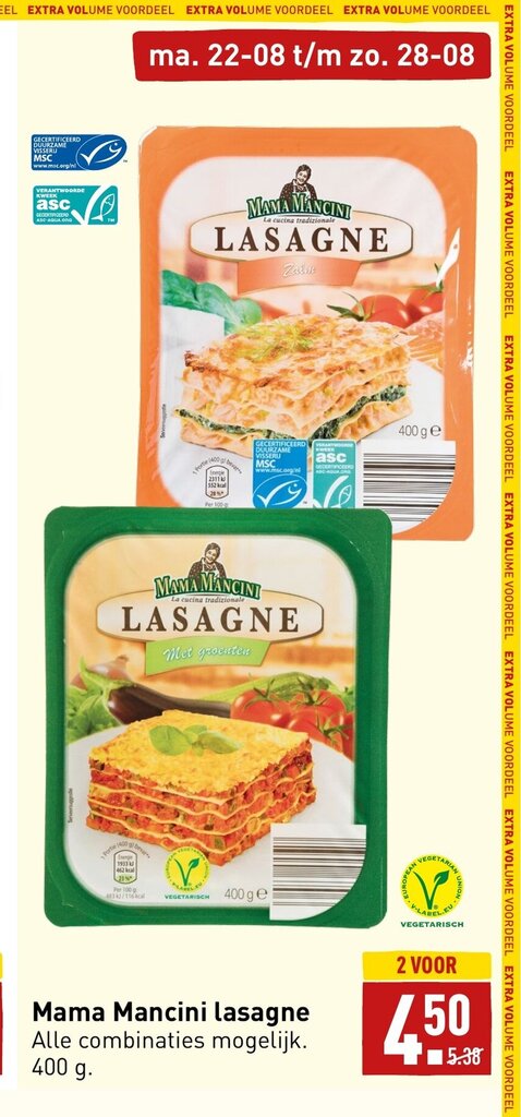 Mama Mancini Lasagne G Aanbieding Bij Aldi