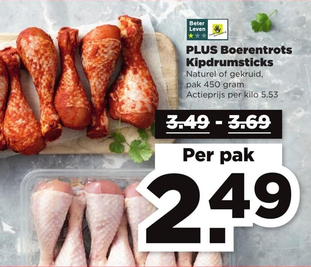 Boerentrots Kipdrumsticks 450g Aanbieding Bij PLUS