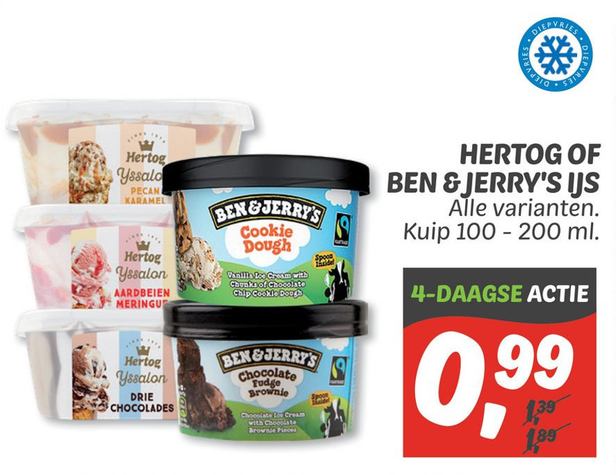 Hertog Ben Jerry S Of Ijs Aanbieding Bij Dekamarkt