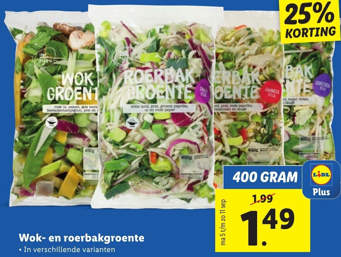 Wok En Roerbakgroente 400g Aanbieding Bij Lidl