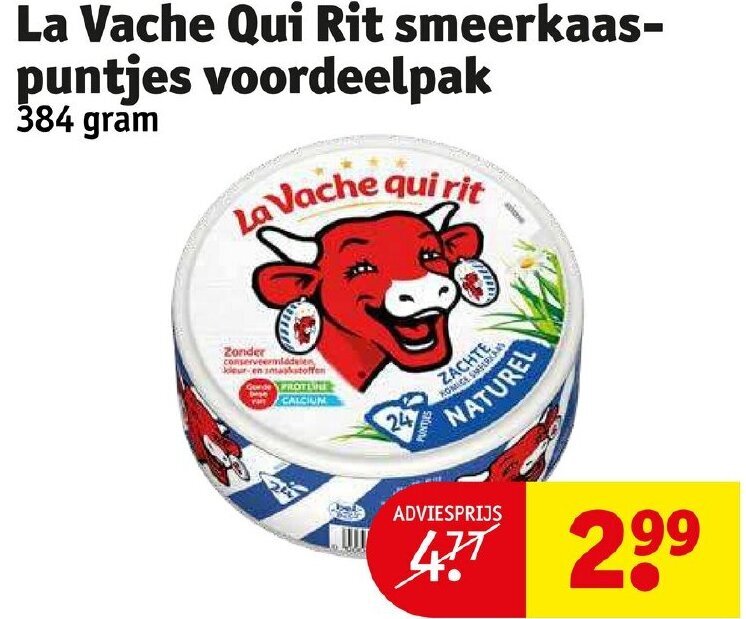 La Vache Qui Rit Smeerkaas Puntjes Voordeelpak 384g Aanbieding Bij