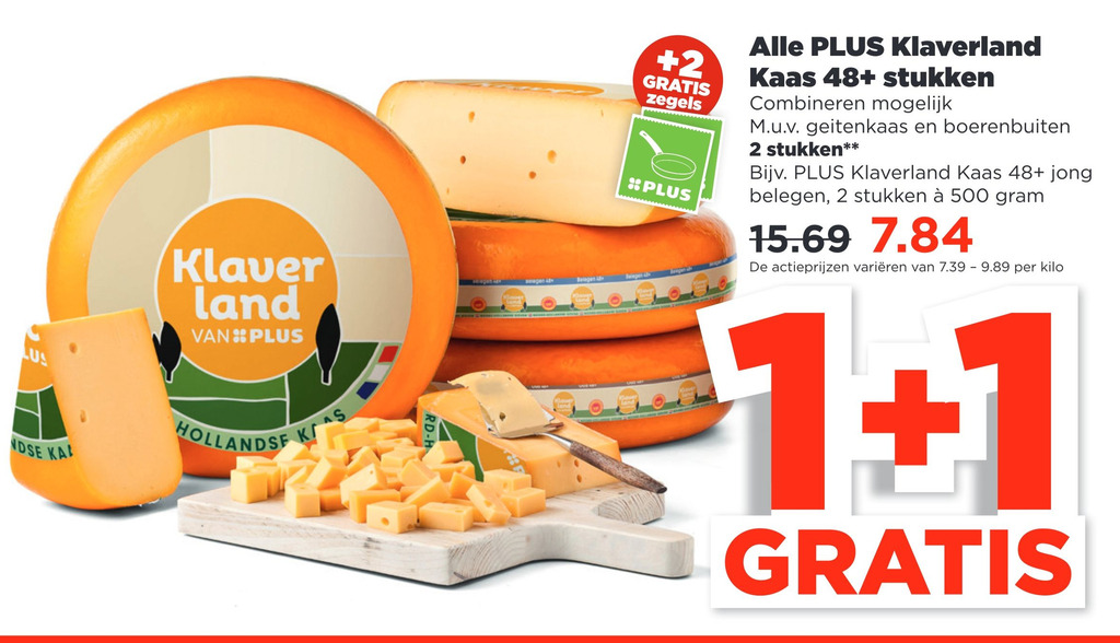 Alle Plus Klaverland Kaas 48 Stukken 1 1 GRATIS Aanbieding Bij PLUS