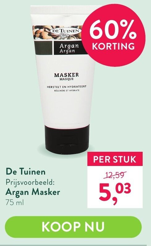 De Tuinen Argan Masker Ml Aanbieding Bij Holland Barrett