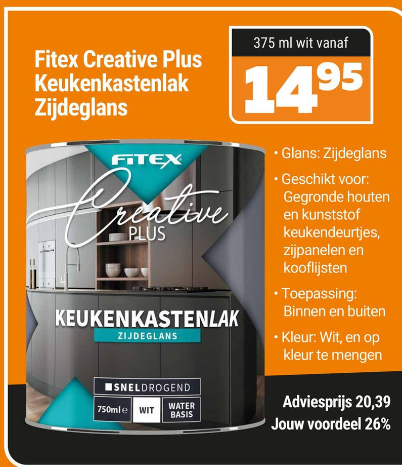 Fitex Creative Plus Keukenkastenlak Zijdeglans Aanbieding Bij De