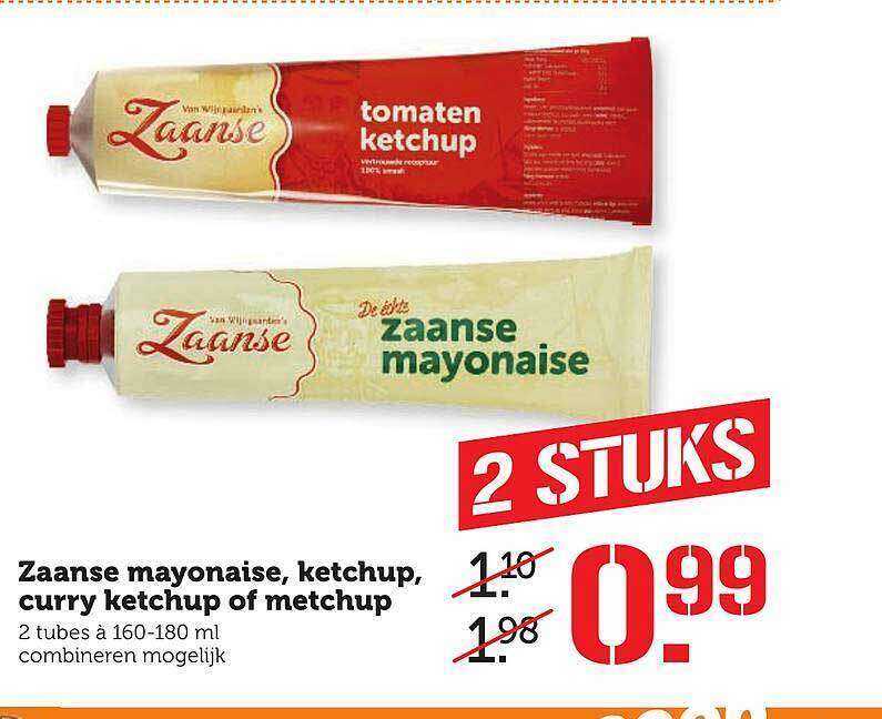 Zaanse Mayonaise Ketchup Curry Ketchup Of Metchup Aanbieding Bij Coop