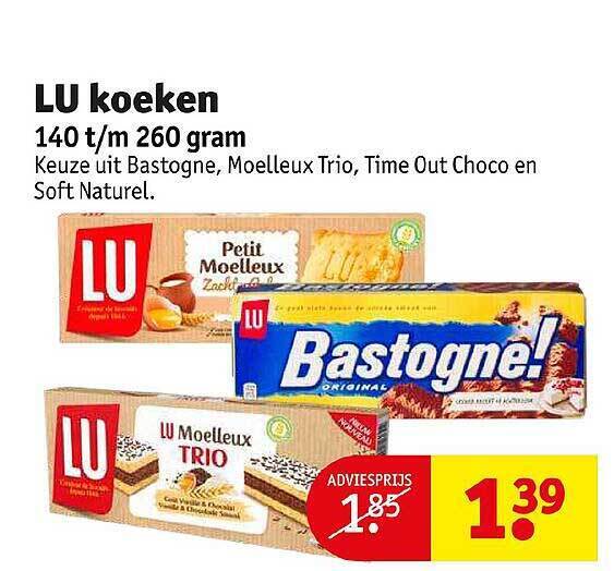 Lu Koeken Bastogne Moelleux Trio Time Out Choco En Soft Naturel