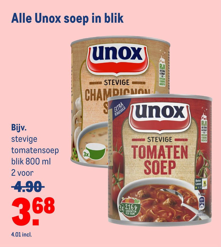 Alle Unox Soep In Blik Aanbieding Bij Makro