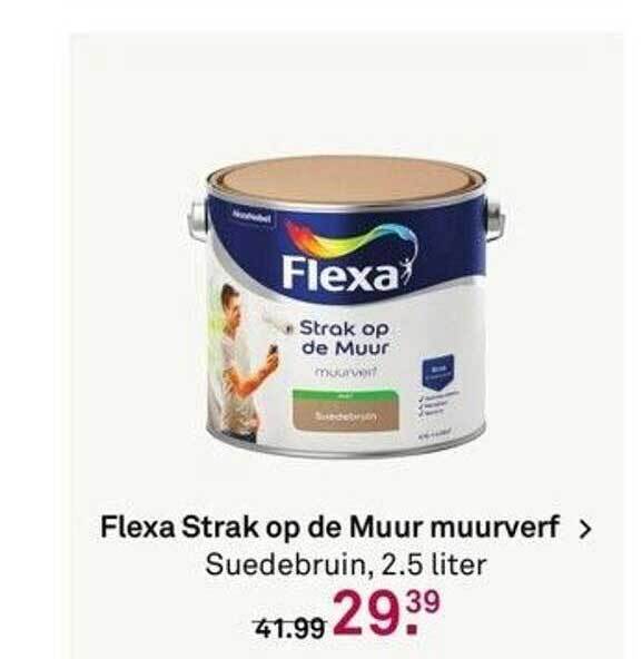 Flexa Strak Op De Muur Muurverf Suedebruin 2 5 Liter Aanbieding Bij